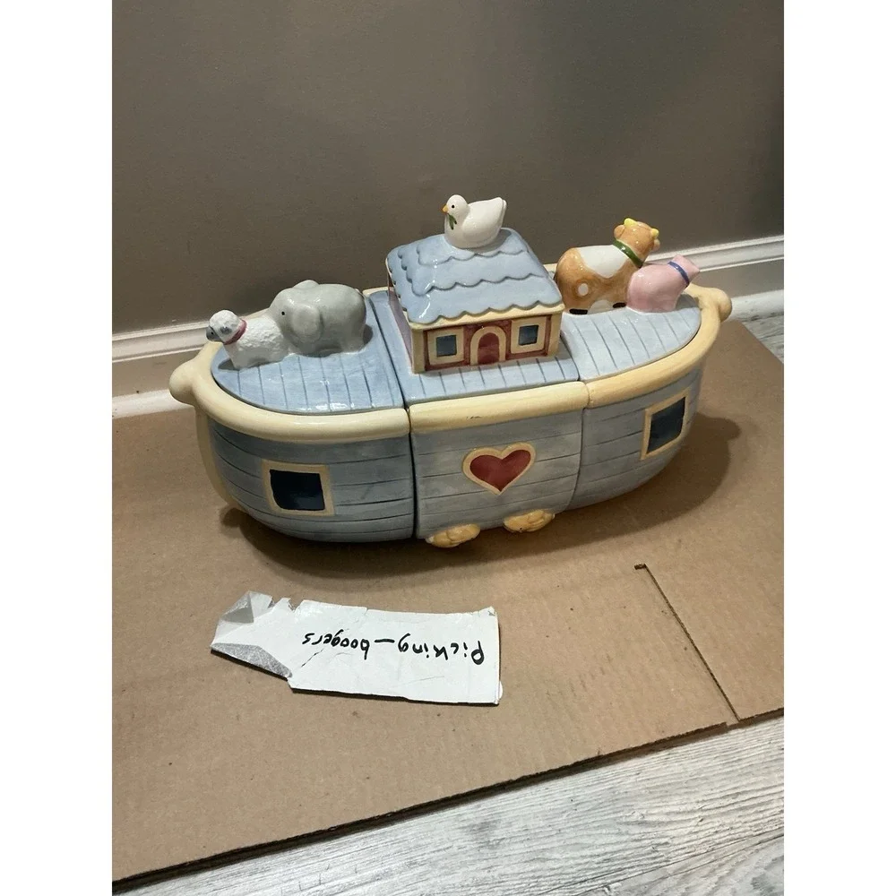 NOAH'S ARK CANISTER VINTAGE CERTIFIED INTL CORP SUSAN WINGATE SET 3 10